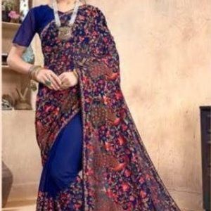Exclusive Kashmiri Work Georgette Saree